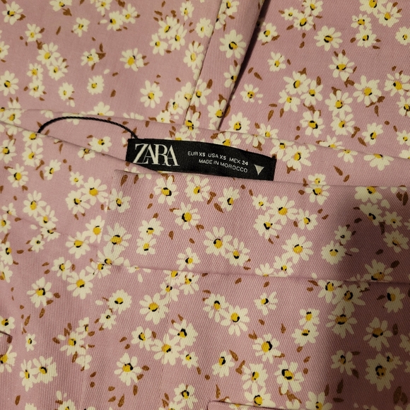 NWT Zara Floral Flare Leg Pants Size XS - Picture 2 of 4